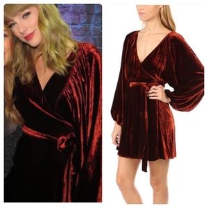 NWT A.L.C velvet Carlo wrap dress w/b Taylor Swift